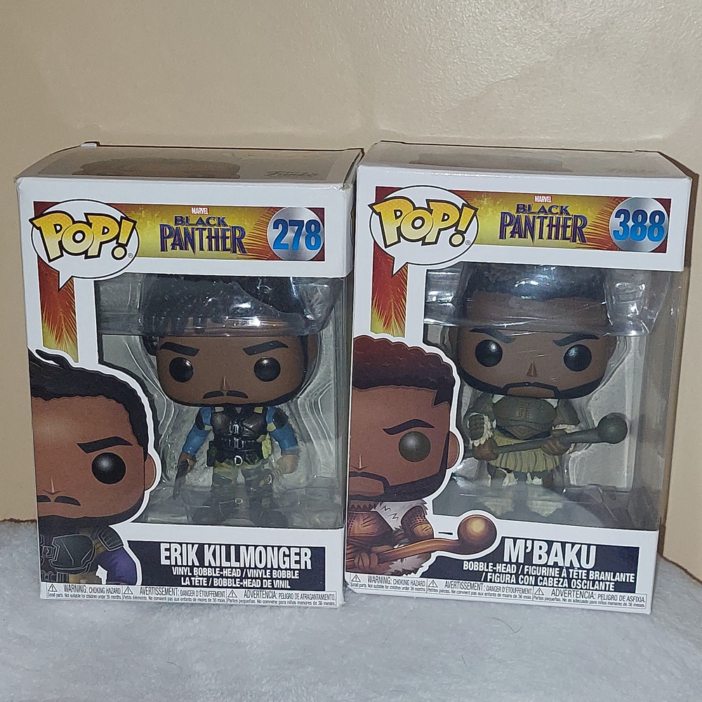 Funko Pop! Black Panther Erik Killmonger and M'Baku Figures
